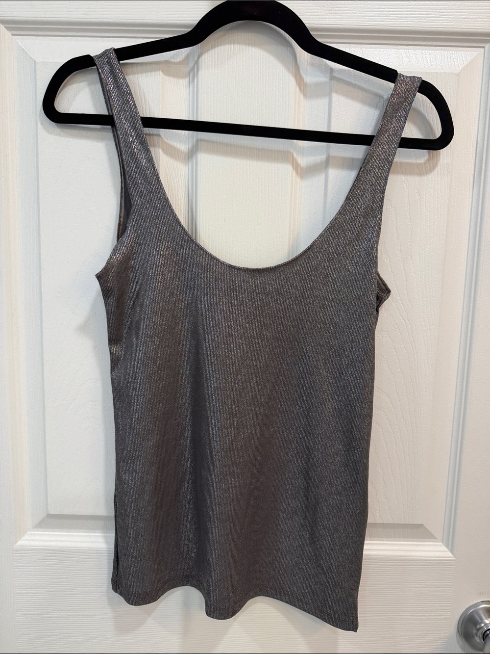 NWT Zara Metallic Gray Scoop Neck Tank Top